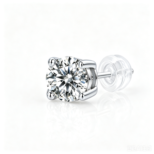 Anryss 925 sterling silver Moissanite minimalist four-prong stacked style unisex stud earrings