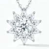 Anryss 925 sterling silver A niche design with a sunflower moissanite pendant exuding understated luxury and sophisticated clavicle necklace