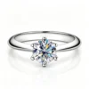Anryss 925 sterling silver Classic six-prong moissanite ring for women plated with 18k gold