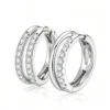 Anryss 925 sterling silver Unique double hoop earrings for women, minimalist and unique moissanite earrings