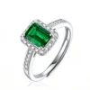 Anryss 925 sterling silver Emerald ring a stylish and versatile accessory perfect for gifting to mothers or friends Adjustable opening