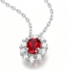 Anryss 925 sterling silver Ruby pendant necklace vintage European and American style a holiday gift