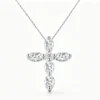 Anryss 925 sterling silver Popular European and American style cross moissanite necklace for women niche clavicle chain pendant