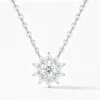 Anryss 925 sterling silver A niche design with a sunflower moissanite pendant exuding understated luxury and sophisticated clavicle necklace