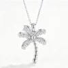 Anryss 925 sterling silver Coconut tree necklace for women classic European and American style moissanite clavicle chain