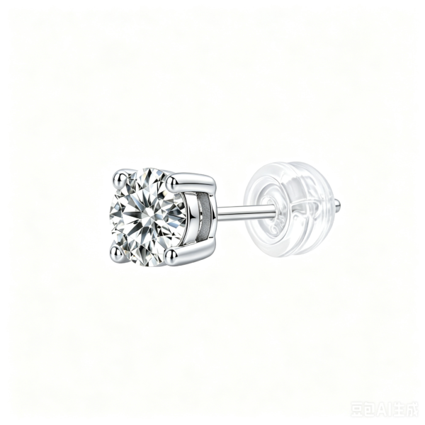 Anryss 925 sterling silver Moissanite minimalist four-prong stacked style unisex stud earrings