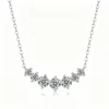 Anryss 925 sterling silver Freeze-frame necklace moissanite choker clavicle chain understated luxury niche