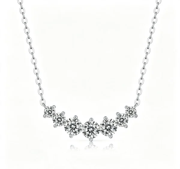 Anryss 925 sterling silver Freeze-frame necklace moissanite choker clavicle chain understated luxury niche