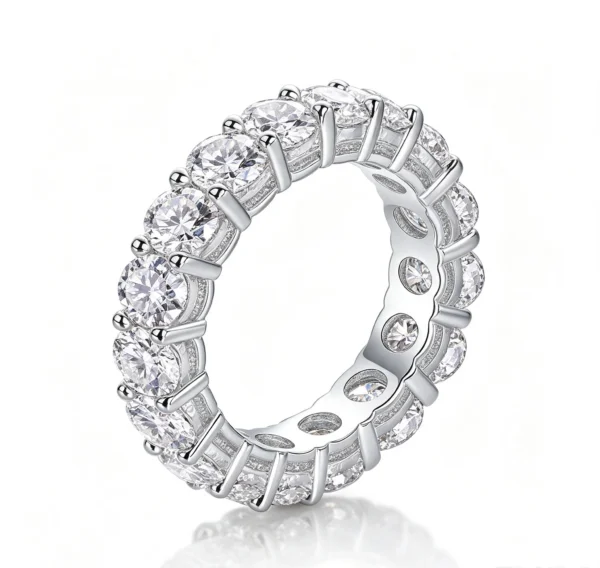 Anryss 925 sterling silver tylish colorfast fully inlaid moissanite ring - understated luxury for niche buyers