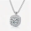 Anryss 925 sterling silver moissanite necklace for women small sugar cube design versatile and sophisticated clavicle chain