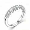 Anryss 925 sterling silver Moissanite closed-loop rings are hot-selling fashionable office lady style rings