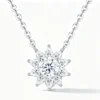 Anryss 925 sterling silver A niche design with a sunflower moissanite pendant exuding understated luxury and sophisticated clavicle necklace