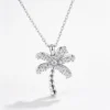 Anryss 925 sterling silver Coconut tree necklace for women classic European and American style moissanite clavicle chain