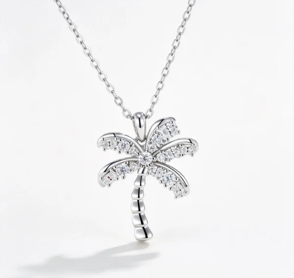 Anryss 925 sterling silver Coconut tree necklace for women classic European and American style moissanite clavicle chain