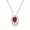 Anryss 925 sterling silver Ruby pendant necklace vintage European and American style a holiday gift