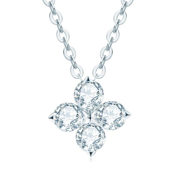 Anryss 925 Sterling Silver Necklace with Mermaid Tears Moissanite Pendant