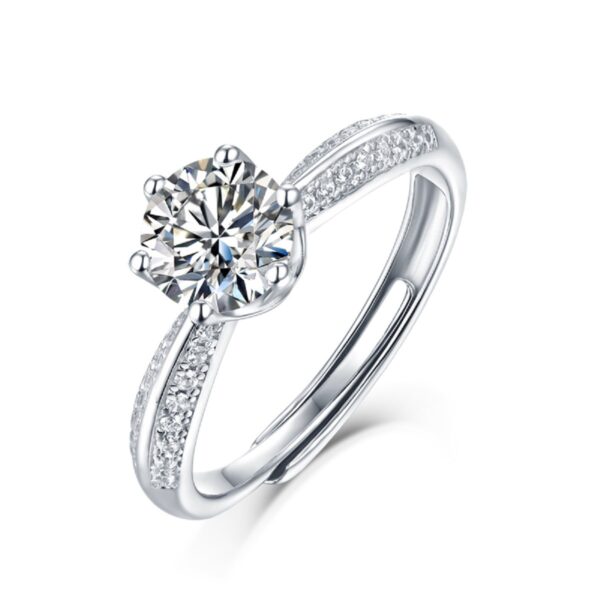 Anryss 925 sterling silver Six-prong moissanite ring a popular style for women with a touch of luxury