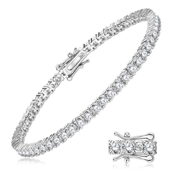 Anryss 925 sterling silver moissanite tennis ball chain bracelet a sophisticated and luxurious bracelet for women a niche and exquisite style