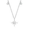 Anryss 925 sterling silver 2-carat blue diamond invisible necklace with mermaid's tears and sapphire pendant