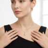 Anryss 925 sterling silver Moissanite necklace with heart-shaped pendant a luxurious style for women