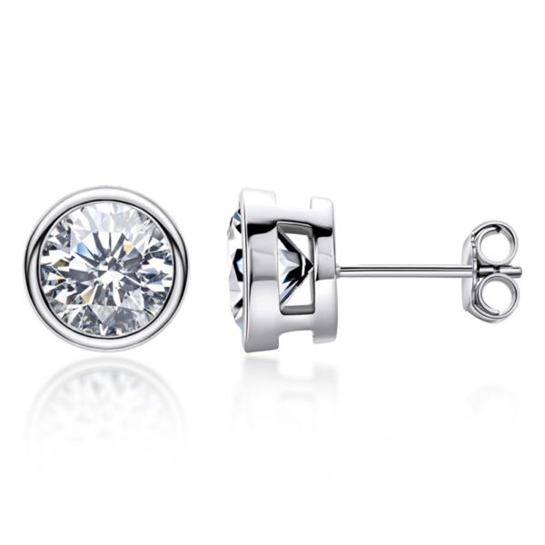Anryss 925 sterling silver Classic and versatile moissanite stud earrings with lace six-prong setting