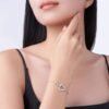 Anryss 925 sterling silver Moissanite heart-shaped women's bracelet, European and American niche design light luxury style