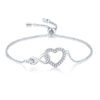 Anryss 925 sterling silver Moissanite heart-shaped women's bracelet, European and American niche design light luxury style