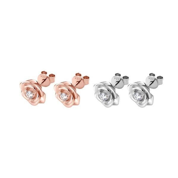Anryss 925 sterling silver "Insta-style" fresh and minimalist rose gold moissanite stud earrings