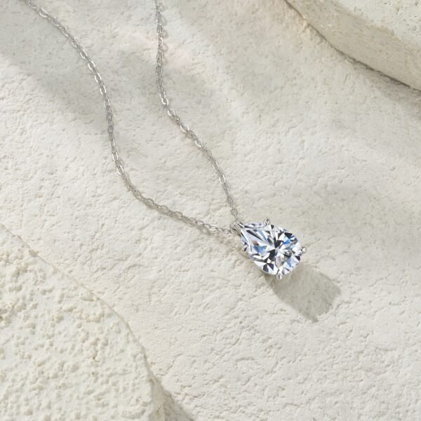 O1CN014Lb6zR1mS4SztZqZO_!!2220098954952-0-cib Anryss 925 sterling silver Four-claw moissanite pear-shaped teardrop necklace for women simple style for layering pendants.