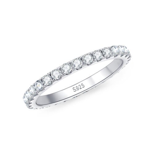Anryss 925 Sterling Silver Starry Sky Fashionable Niche High-End Moissanite Band Ring - Versatile