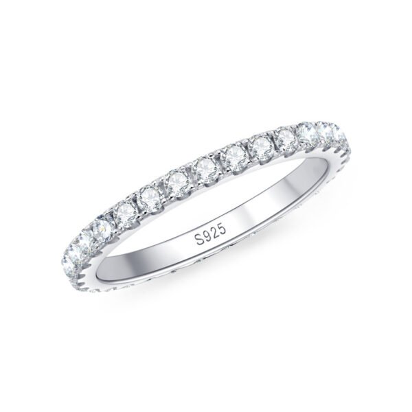 Anryss 925 Sterling Silver Starry Sky Fashionable Niche High-End Moissanite Band Ring - Versatile