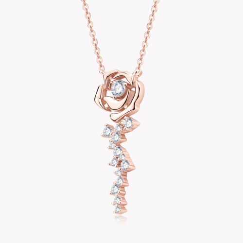 Anryss 925 sterling silver Unique versatile Ins-style rose gold moissanite necklace for women