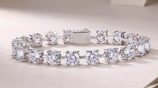 Anryss 925 sterling silver Silver-plated gold Moissanite bracelet featuring a charm—affordable luxury style