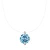 Anryss 925 sterling silver 2-carat blue diamond invisible necklace with mermaid's tears and sapphire pendant