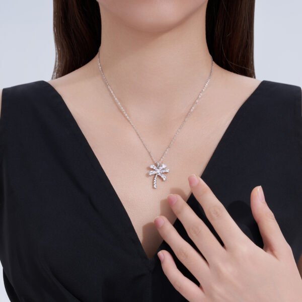 Anryss 925 sterling silver Coconut tree necklace for women classic European and American style moissanite clavicle chain