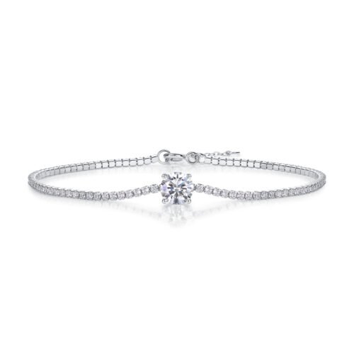 Anryss 925 sterling silver Dawn Dewdrop Bracelet Moissanite Plated with White Gold and Silver
