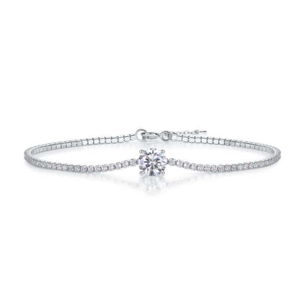 Anryss 925 sterling silver Dawn Dewdrop Bracelet Moissanite Plated with White Gold and Silver
