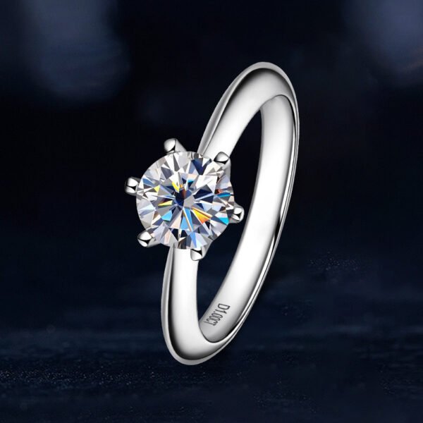 Anryss 925 sterling silver Six-prong 2-carat moissanite ring understated luxury 18k gold moissanite women's ring