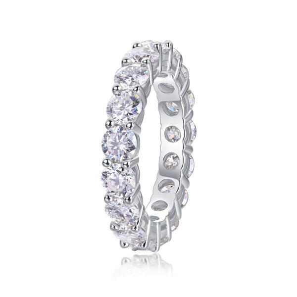 Anryss 925 sterling silver tylish colorfast fully inlaid moissanite ring - understated luxury for niche buyers