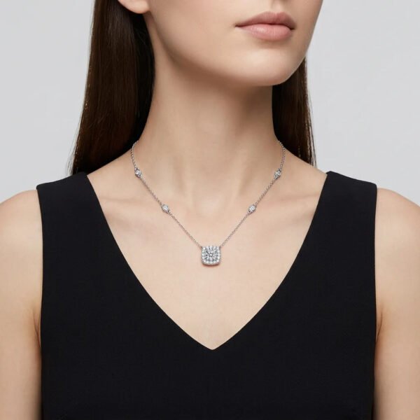 Anryss 925 Sterling Silver Necklace with Moissanite Dream Pendant - Fashionable Clavicle Chain Accessories