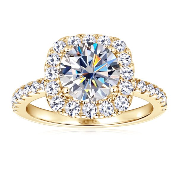 Anryss 925 sterling silver 2-Carat Square-Cut Moissanite Ring