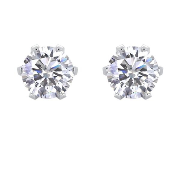 Anryss 925 sterling silver Minimalist round moissanite stud earrings—ideal for maintaining piercings