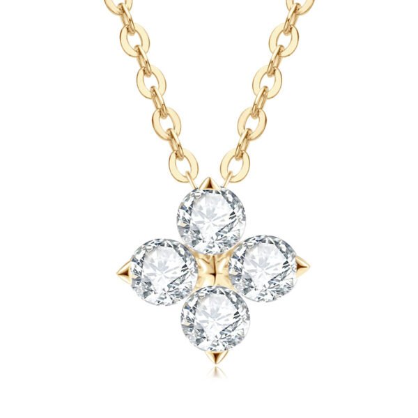 Anryss 925 Sterling Silver Necklace with Mermaid Tears Moissanite Pendant