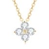 Anryss 925 sterling silver 2-carat blue diamond invisible necklace with mermaid's tears and sapphire pendant