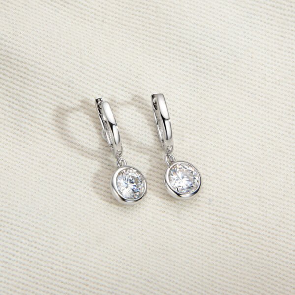 Anryss 925 sterling silver Korean style light luxury moissanite earrings for women elegant and niche high-end hoop earrings