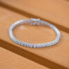 New minimalist luxury boutique exquisite ins style bracelet for women, full diamond S925 sterling silver high-end tennis chain
