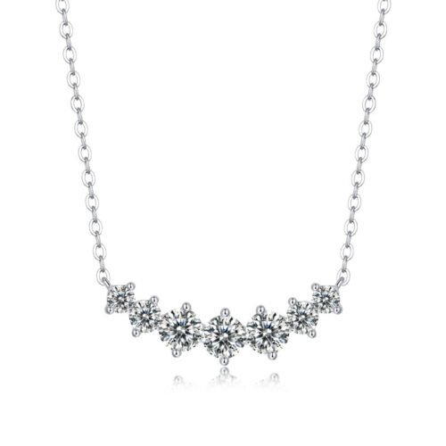 Anryss 925 sterling silver Freeze-frame necklace moissanite choker clavicle chain understated luxury niche
