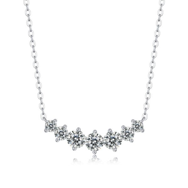 Anryss 925 sterling silver Freeze-frame necklace moissanite choker clavicle chain understated luxury niche