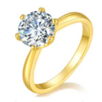 Anryss 925 sterling silver Closed-back six-prong moissanite setting understated luxury style unisex ring