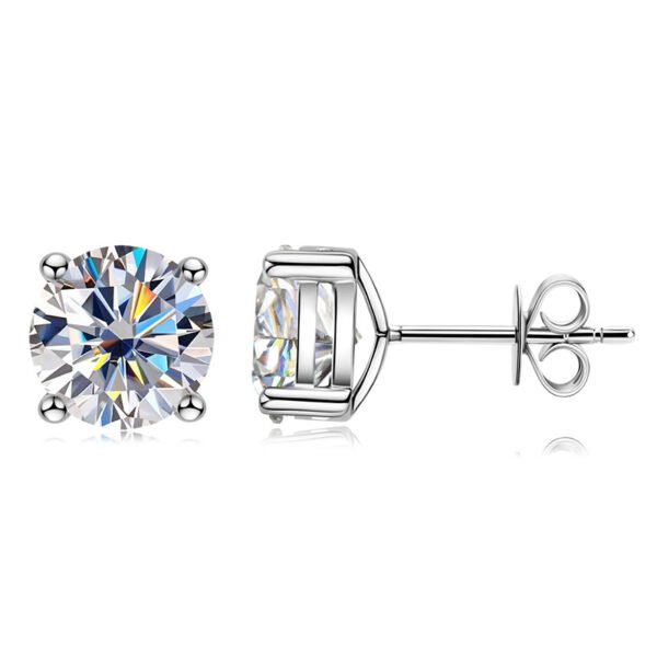 Anryss 925 sterling silver New 2-Carat Moissanite Stud Earrings – 18K Gold-Plated, Premium "Quiet Luxury" Style for Women